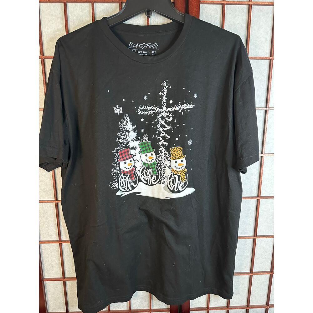Love in Faith x-large t-shirt Christmas faith hope and love, party t, Jesus